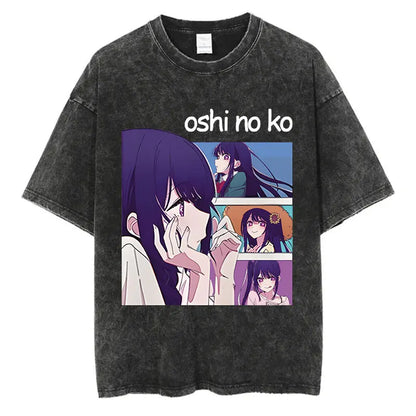 Oshi No Ko Anime Washed T-Shirts