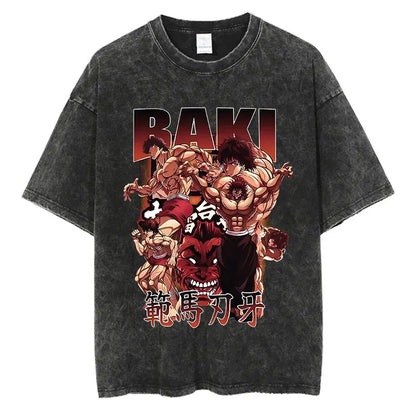 Baki Anime Washed T-Shirts