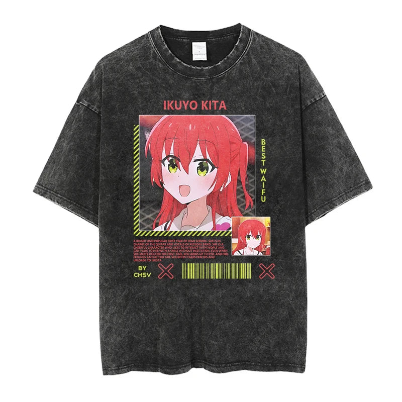 Bocchi the Rock Anime Washed T-Shirts