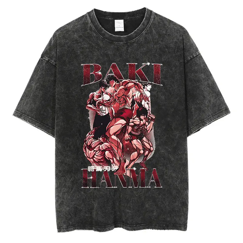 Baki Anime Washed T-Shirts