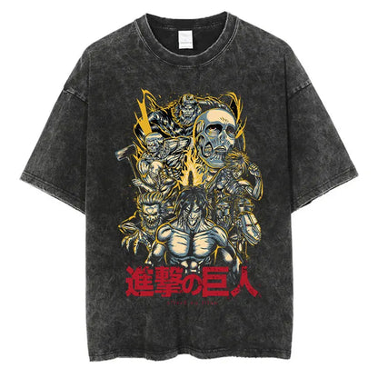 Attack on Titan Anime Washed T-Shirts