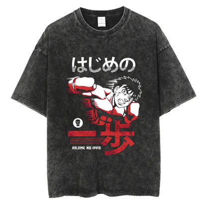 Hajime No Ippo Anime Washed T-Shirts