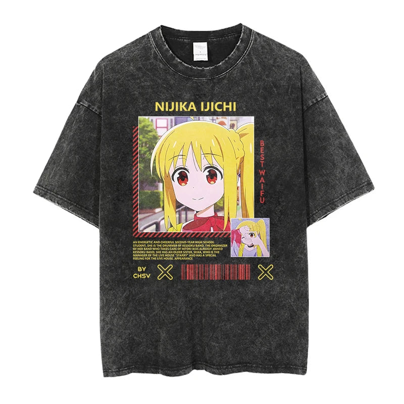 Bocchi the Rock Anime Washed T-Shirts