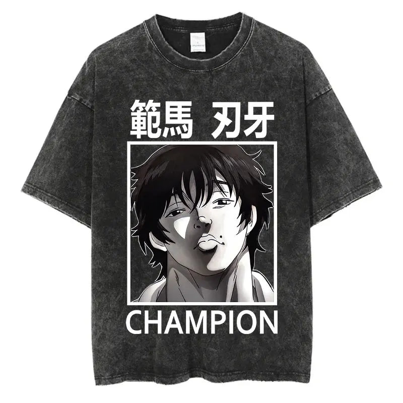 Baki Anime Washed T-Shirts