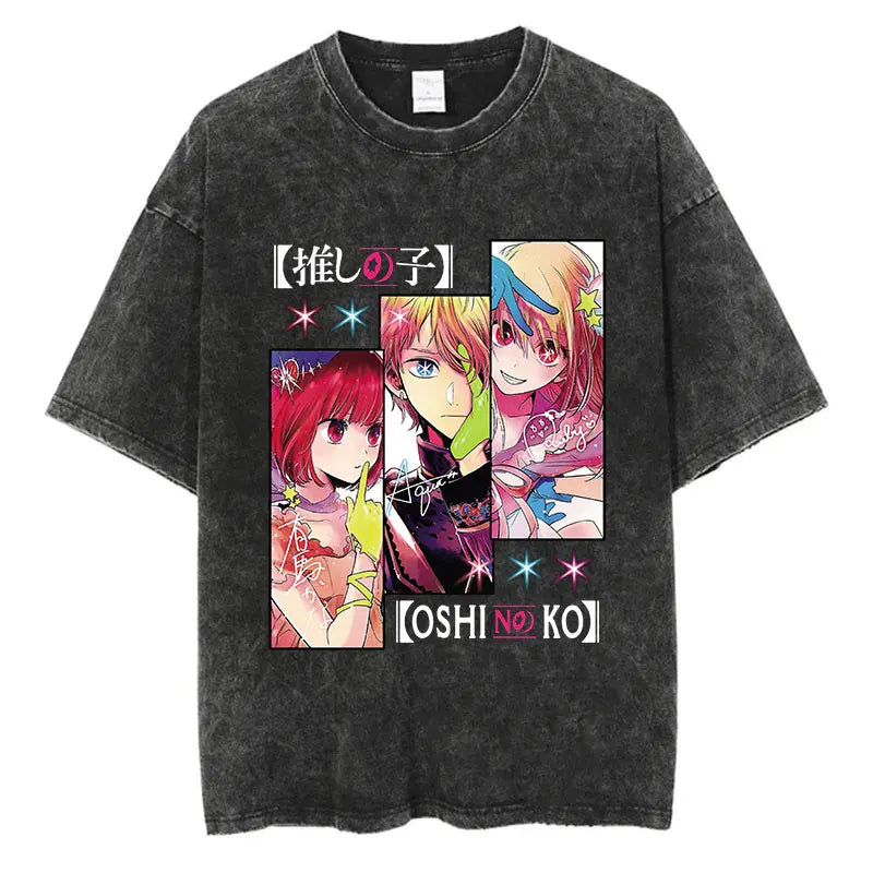 Oshi No Ko Anime Washed T-Shirts