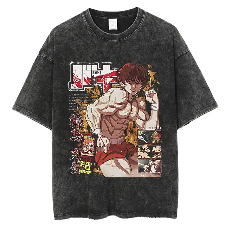 Baki Anime Washed T-Shirts