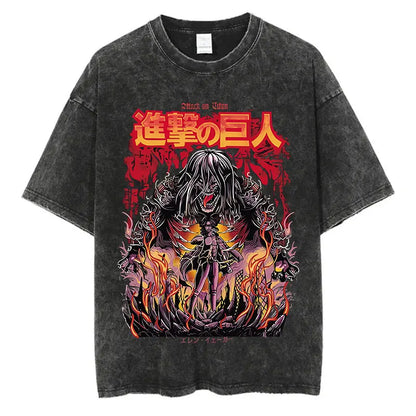 Attack on Titan Anime Washed T-Shirts