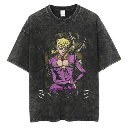 JoJo Bizarre Adventure Anime Washed T-Shirts - Collection #1