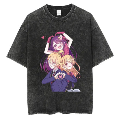 Oshi No Ko Anime Washed T-Shirts