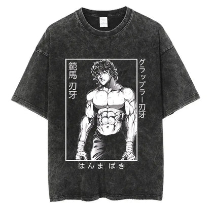 Baki Anime Washed T-Shirts