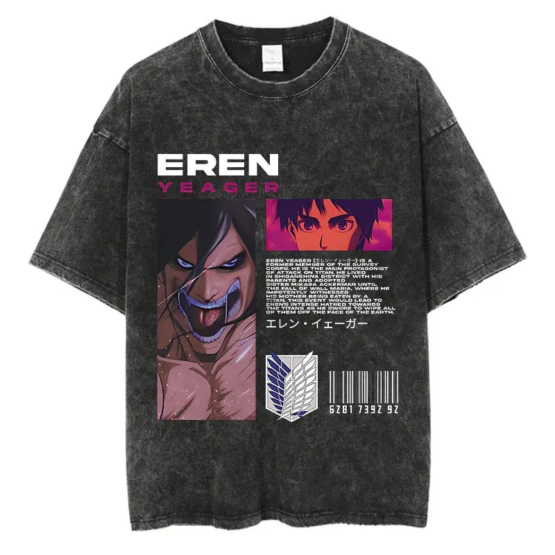 Attack on Titan Anime Washed T-Shirts