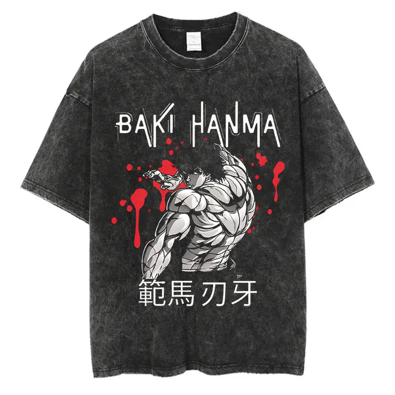 Baki Anime Washed T-Shirts