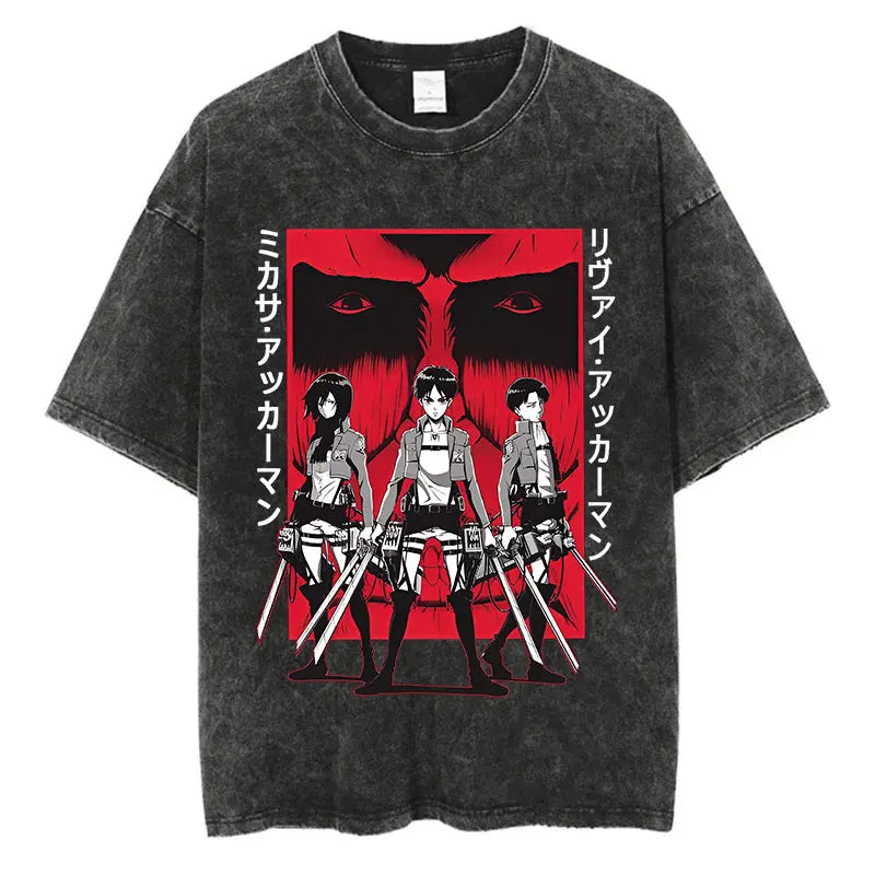 Attack on Titan Anime Washed T-Shirts