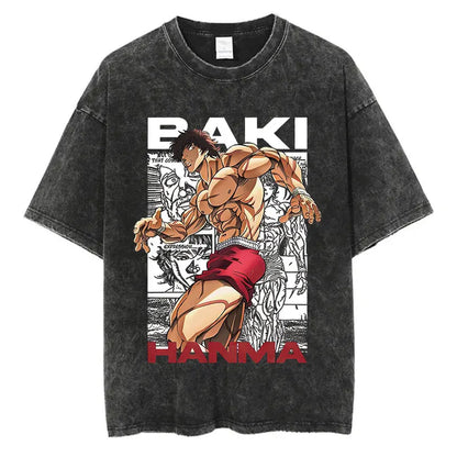 Baki Anime Washed T-Shirts