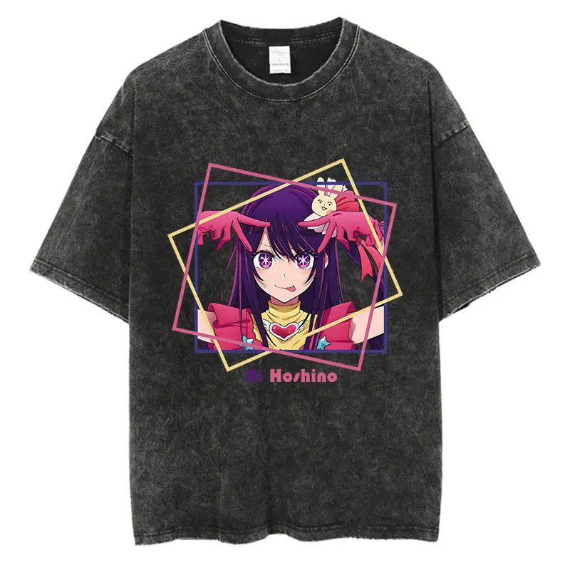 Oshi No Ko Anime Washed T-Shirts