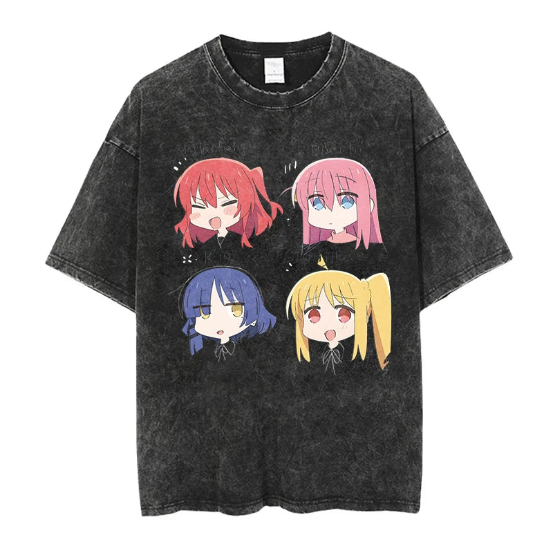 Bocchi the Rock Anime Washed T-Shirts