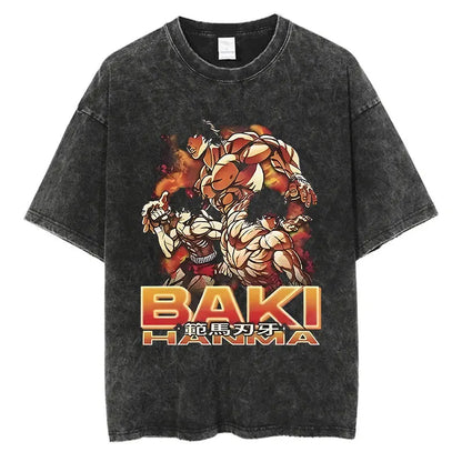 Baki Anime Washed T-Shirts