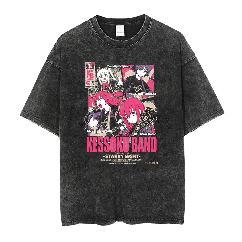 Bocchi the Rock Anime Washed T-Shirts