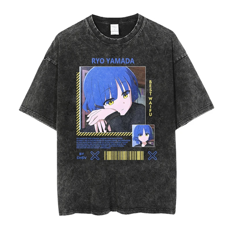 Bocchi the Rock Anime Washed T-Shirts