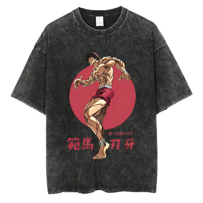 Baki Anime Washed T-Shirts