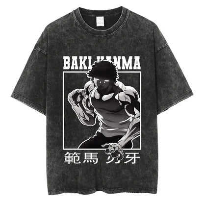 Baki Anime Washed T-Shirts