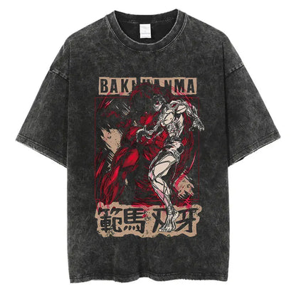 Baki Anime Washed T-Shirts