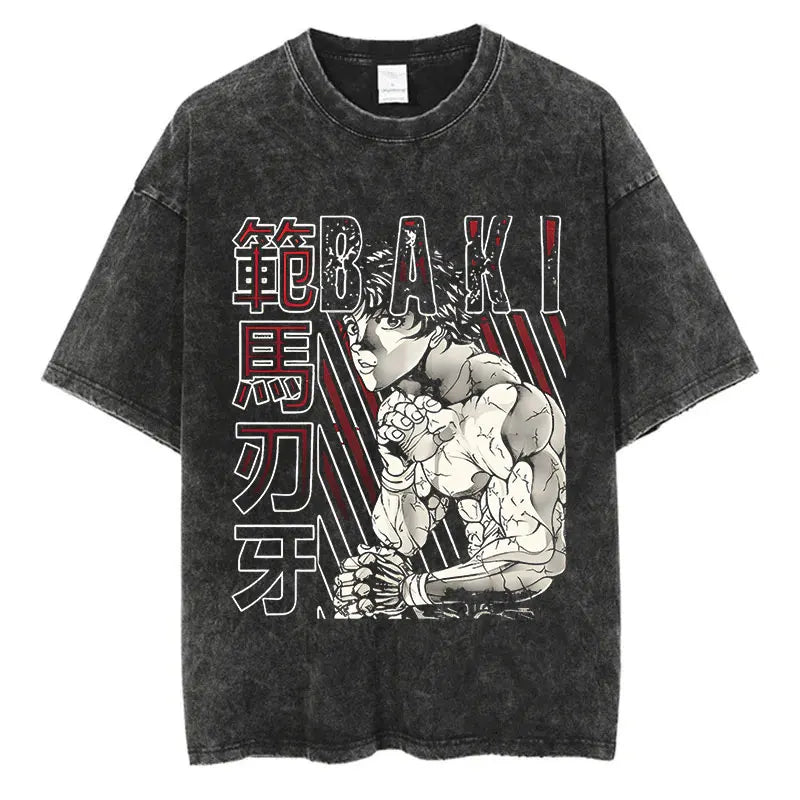 Baki Anime Washed T-Shirts