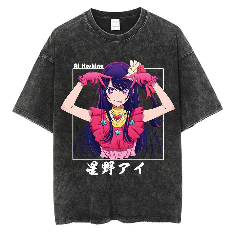 Oshi No Ko Anime Washed T-Shirts