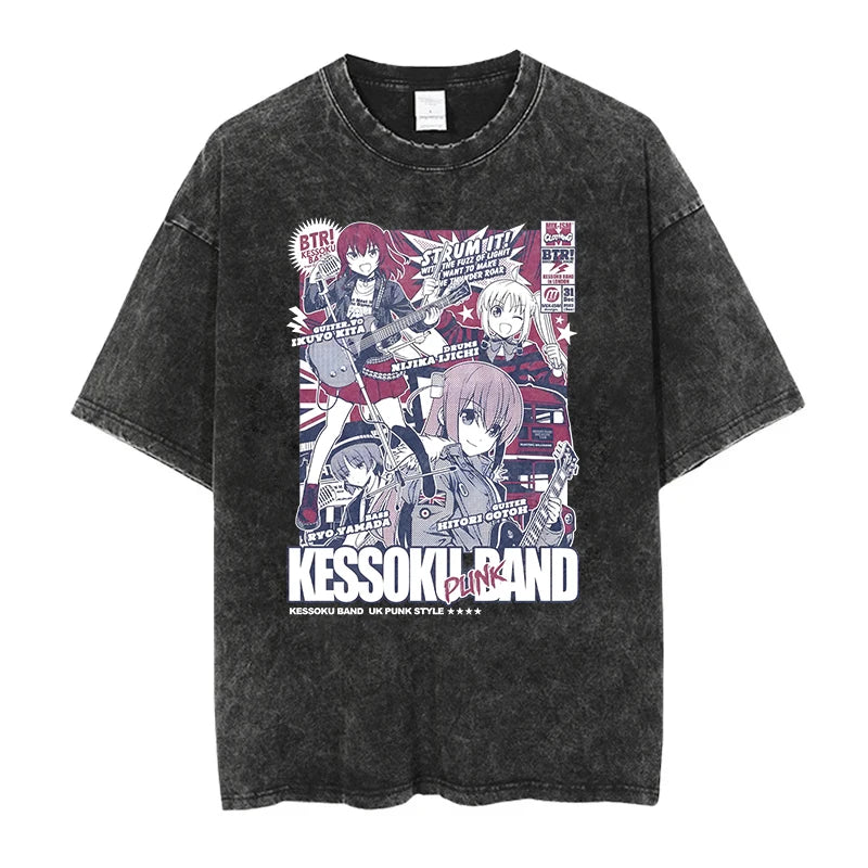 Bocchi the Rock Anime Washed T-Shirts