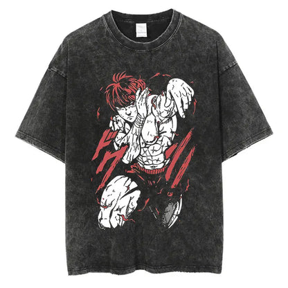 Baki Anime Washed T-Shirts