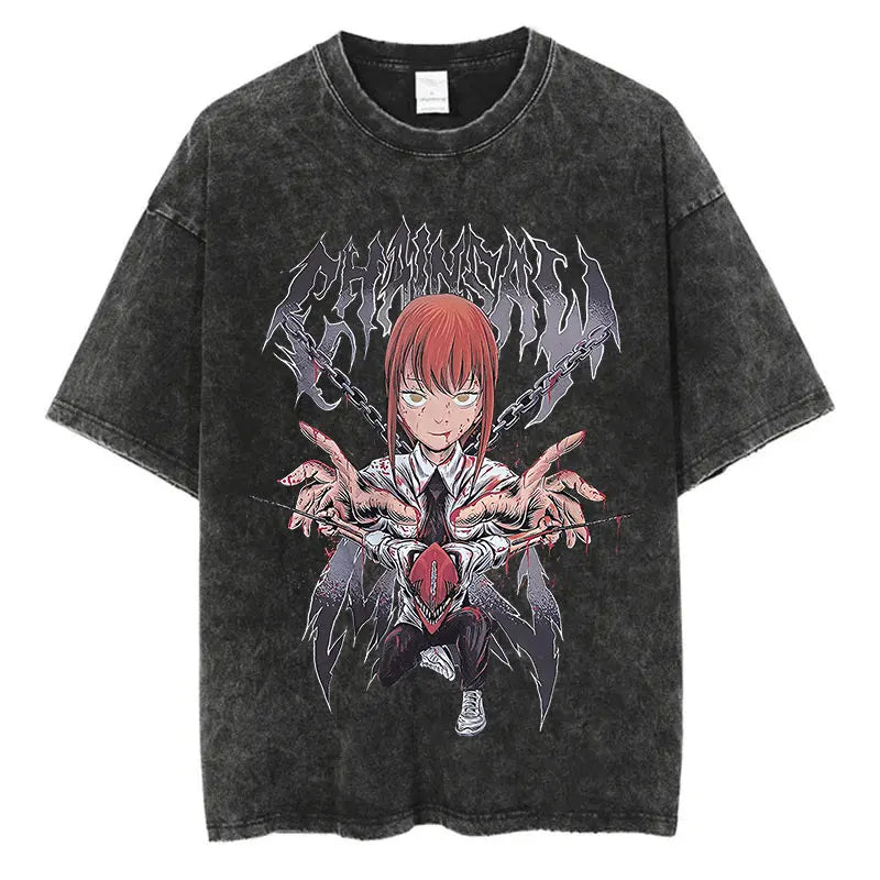 Chainsaw Man Anime Washed T-Shirts