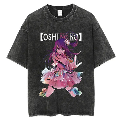 Oshi No Ko Anime Washed T-Shirts