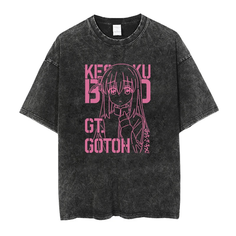 Bocchi the Rock Anime Washed T-Shirts