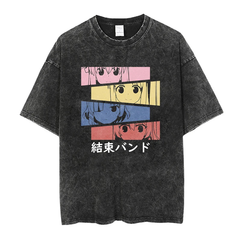 Bocchi the Rock Anime Washed T-Shirts